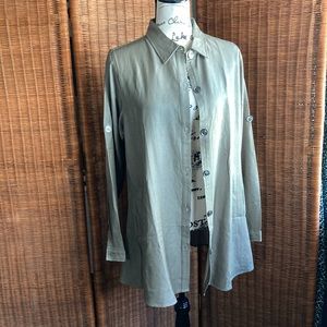 Olive Green Jacket Tunic Top